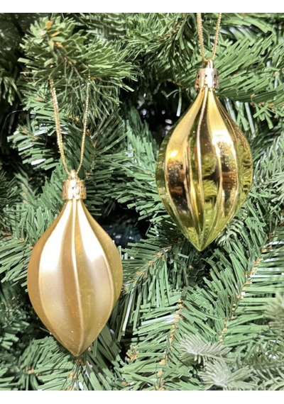 Beysüs Yılbaşı Çam Ağacı Süsü Parlak Gold Damla Cici Top 9 Cm 6lı Diğer