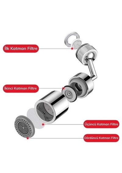 Buffer Dönebilen 4 Filtreli Musluk Başlığı