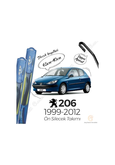 Rbw Hybrid Peugeot 206 1999 - 2012 Ön Silecek Takımı - Hibrit