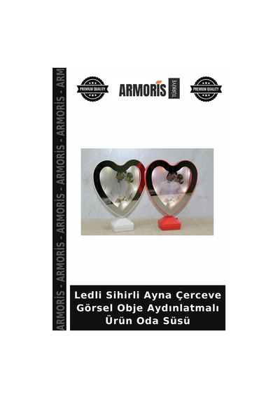 Ledli Sihirli Ayna Çerceve Görsel Obje Aydınlatmalı Ürün Oda Süsü Çok Renkli