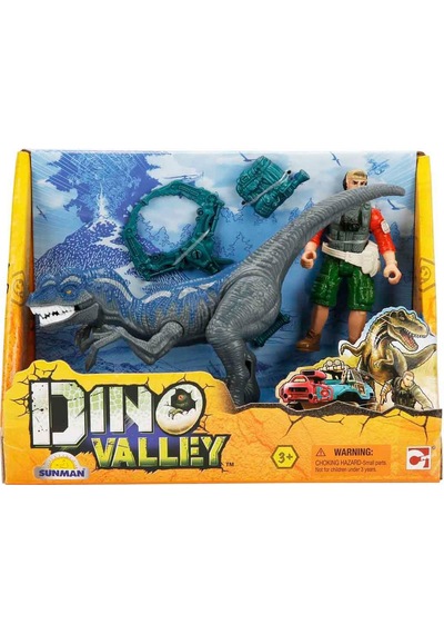 Sunman Oyuncak Oyun Set Dıno Valley Dınodanger 1fgr./1dinozor 2a. - Gri Standart