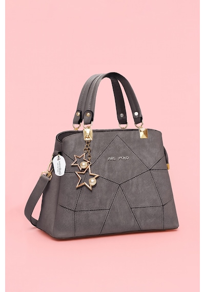Westbag Kadın Butterfly El Ve Omuz Çantası Kol Çantası Charm Detaylı Gri