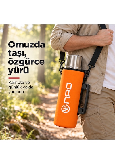 Npo Nt01 2 Katman Vakum Teknolojili 24h Sıcak 48hsoğuk 72hbuzlu Koruma Çelik Termos Turuncu Kılıflı
