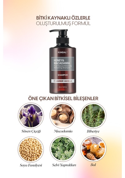 Kundal Honey & Macadamia Amber Vanilla Nature Şampuan 500 ML