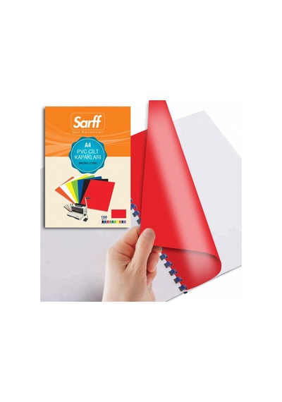 Sarff Pvc Opak Kırmızı A4 Cilt Kapağı 100Ad