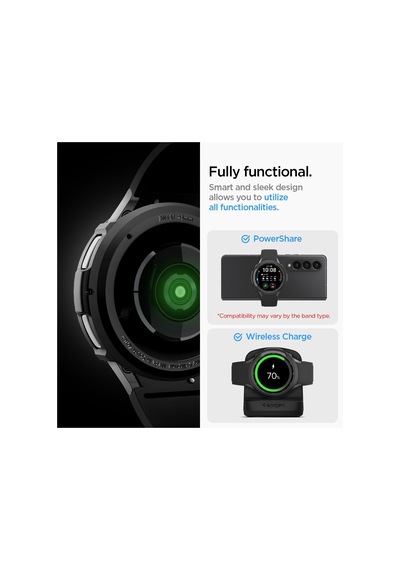 Galaxy Watch 6 Classic 43mm İle Uyumlu Kılıf Liquid Air Matte Black - Acs06395 Çok Renkli