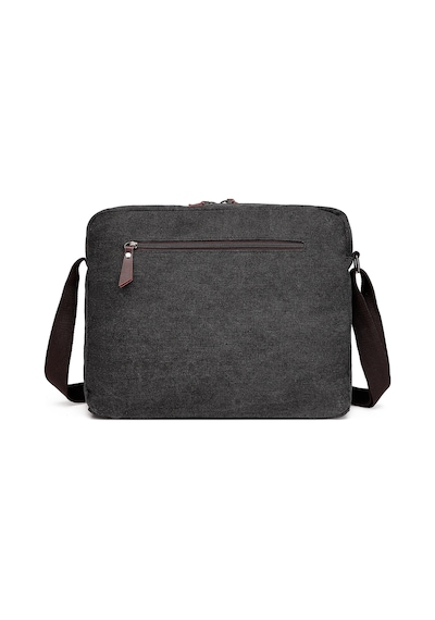 Hüvendo Cactive Kanvas Su Geçirmez Kumaş Uzun Askılı Laptop Bölmeli Unisex Postacı Çantası Siyah Siyah