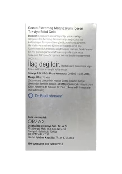 Ayrex Orzax Ocean Extramag Üçlü Magnezyum Kombinasyonu 90 Tablet