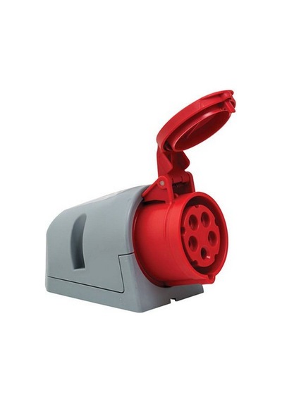 Mete Enerji 5x16a. Ip44 Duvar Prizi Eğik Gövdeli Vidalı Bağ. 406607v
