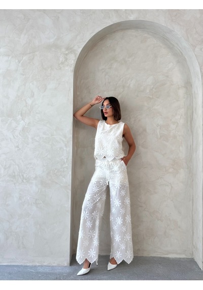 Verymoda Nakışlı Kolsuz Bluz D2872 Taş