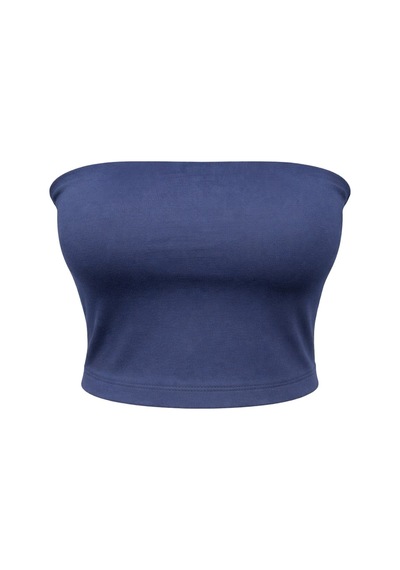 Mixray 2082 Kadın Straplez Basic Crop Top Bluz Lacivert