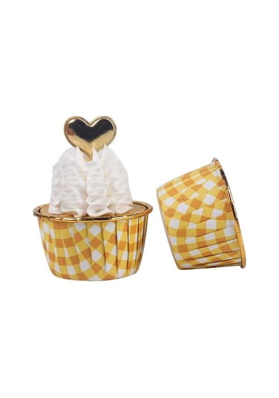 Cupcake/muffin /suffle Kek Kapsülü Turuncu Desenli 50 Li Yeşil