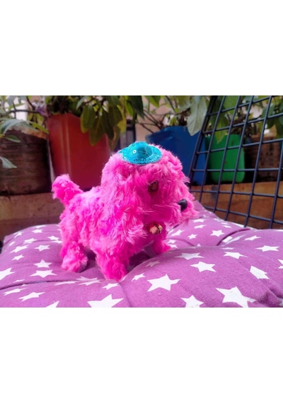 Pilli Havlayan Köpek Oyuncak 15 CM Pembe