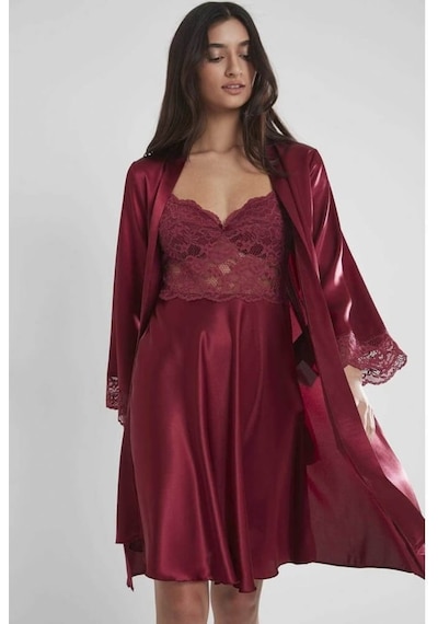 Ceyyiz Pierre Cardin Sütyen Kaplı Sabahlık Gecelik Set 4265