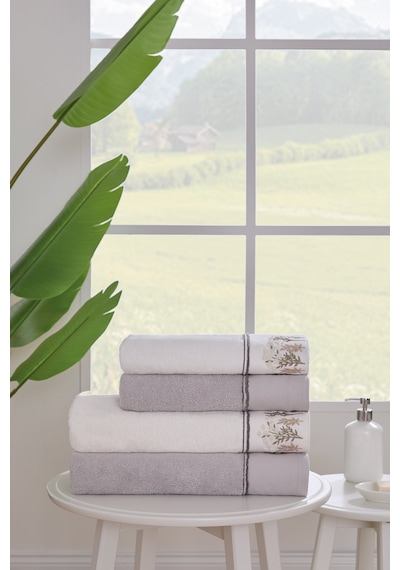 Ditsy Garden Havlu Seti Gri/krem