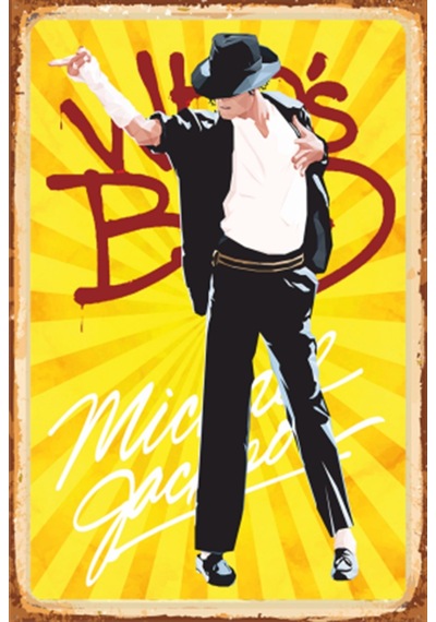 micheal jackson retro ahşap poster