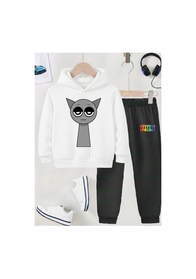 Stil-x Sprunkı Baskılı Çocuk Eşofman Takımı, Şardonlu Soft Kumaş, Unısex Beyaz-siyah 11 Stil-x Sprunkı Baskılı Çocuk Eşofman Takımı, Şardonlu Soft Kumaş, Unısex Beyaz-siyah 11