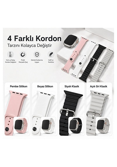 Hiltech T20 Ultra 2 49 MM 4 Kordonlu Akıllı Saat (İthalatçı Garantili)