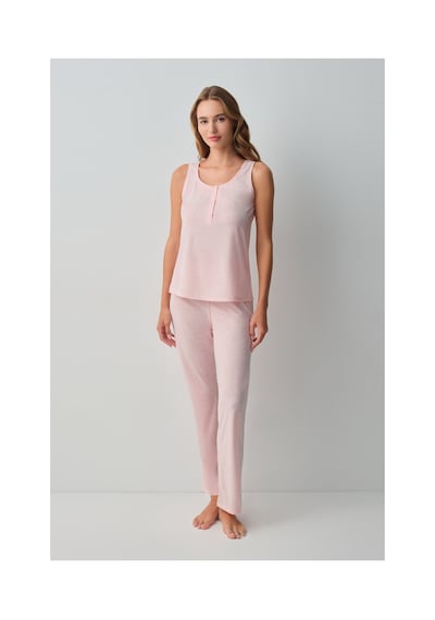 Suwen Daily Atlet Pantolon Pijama Takımı Wsh10510032880 Pembe Melanj