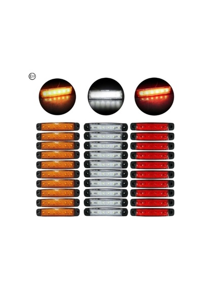 Ahmet Otomotiv 30 Adet 6 Ledli Parmak Led Sarı-kırmızı-beyaz Renkler