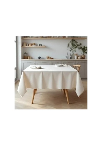 Doğal Keten Masa Örtüsü - 100x100 Cm Acı Kahverengi