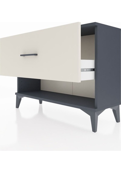 Arges Şifonyer Tek Çekmeceli 88x30x64 Antrasit-aytaşı Antrasit