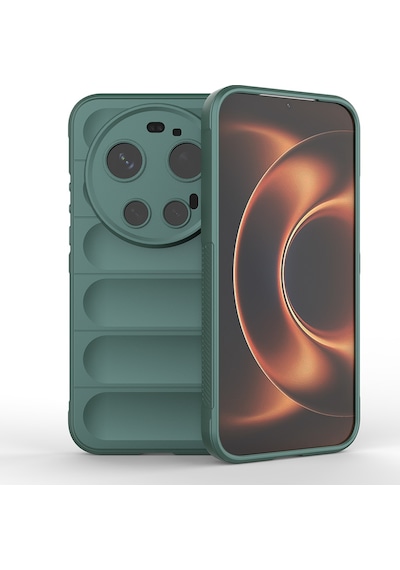 Adige Xiaomi 17 Ultra Kılıf Etnik Optimum Oyuk Desenli Silikon Yeşil