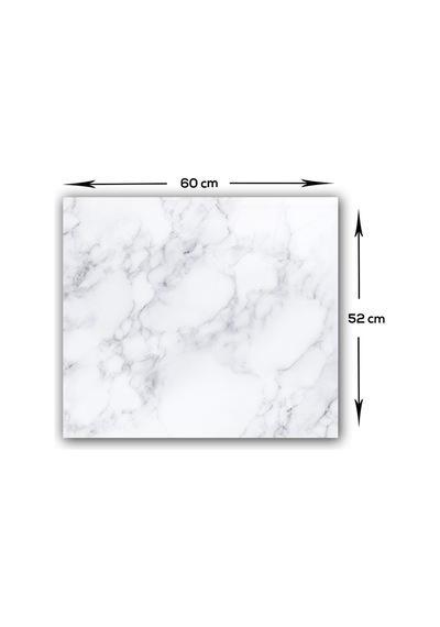Decorita Klasik Mermer Desenli  Cam Ocak Arkası Koruyucu  52x60cm