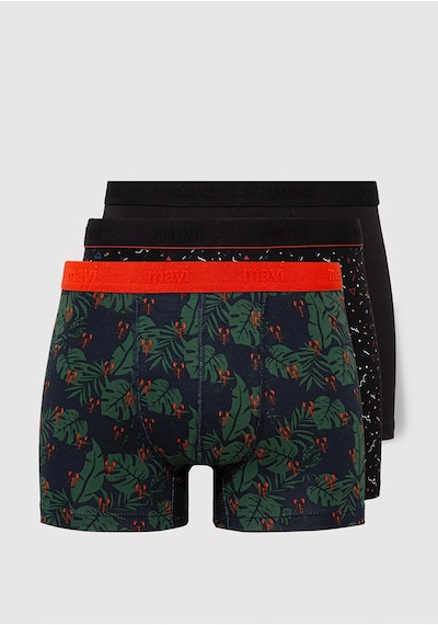 Mavi - 3lü Baskılı Lacivert Boxer Seti 0911421-33648