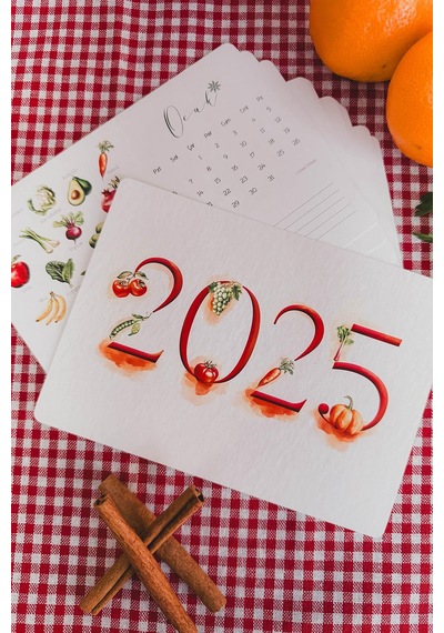 2025 Yılı Meyve Sebze Ve Yiyecek Sezonları Takvimi, Magnetli Buzdolabı Takvimi 12 Ay Takvim Mevsim