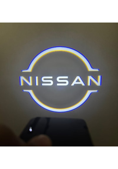 Yeni Nissan Araçlar İçin Mesafe Sensörlü Fotoselli Pilli Yapıştırmalı Kapı Altı Led Logo