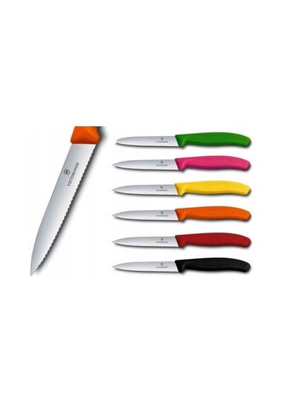 Victorinox 6.7633.5 Soyma Bıçağı 5 Adet Tırtıklı Ağız 5 Li Farklı Renk 8cm Çok Renkli