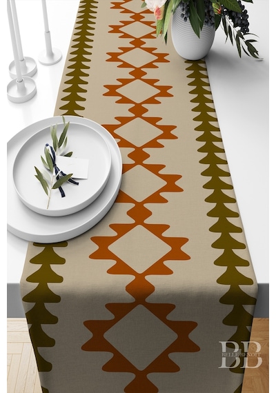Belle Benoit Baskılı Amerikan Servisi Runner 140x40 Cm Desen33
