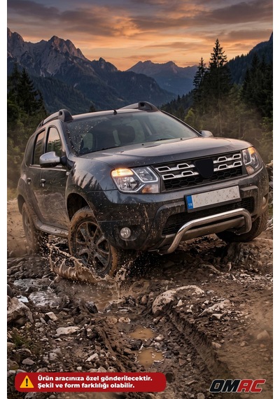 Dacia Duster 2010-2017 Uyumlu Araca Özel Pars Ön Koruma 60mm Krom