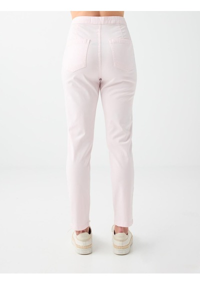 Jimmy Key Açık Pembe Yandan Cepli Yüksek Bel Normal Paça Dokuma Pantolon 6sw185481609