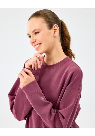 Skechers W Lounge Loose Crew Neck Sweatshirt Kadın Bordo Sweatshirt S2510052-3877 Bordo