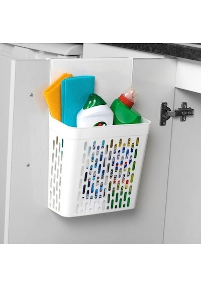 Plastik Askılı Dolap Düzenleyici Dolap Içi Deterjanlık Beyaz Plastik Diğer