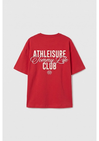 Fiesta Oversize Kısa Kollu Baskılı Kız Çocuk T-shirt - 75175 Kırmızı