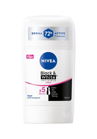 Nıvea Kadın Stick Deodorant Black&white Clear 72 Saat Anti-perspirant Koruma 50ml 4 Adet