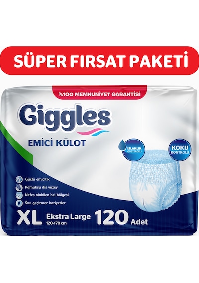 Giggles Yetişkin Emici Külot Hasta Bezi XL 4 x 30'lu