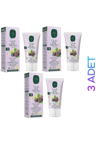 Eyüp Sabri Tuncer Doğal Karadut Özlü 2-6 Yaş Çocuk Diş Macunu 60 Ml X 3 Adet Çürük Önleyici