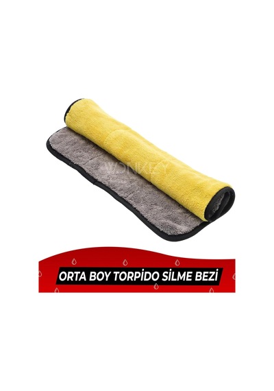 Wonkey - Ultra Kalın Mikrofiber Oto Araba Yıkama Kurulama Havlusu 60x30 Cm, Orta Boy Çift Katlı Araç Kurutma Ve Tor Diğer