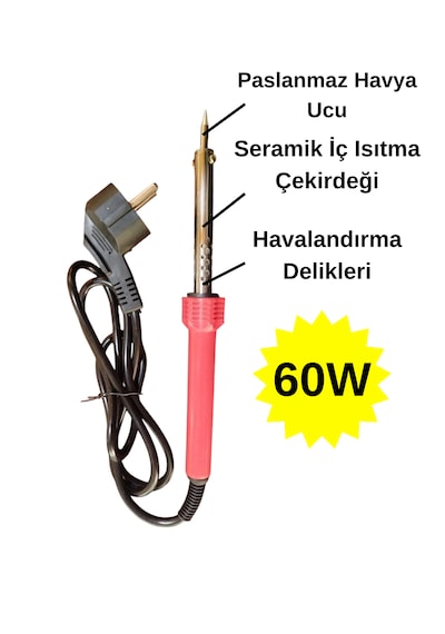Bt 4'lü Lehim  Makinası Seti 60w Havya Kalemi Tel Lehim Pastası Elektrik Bandı