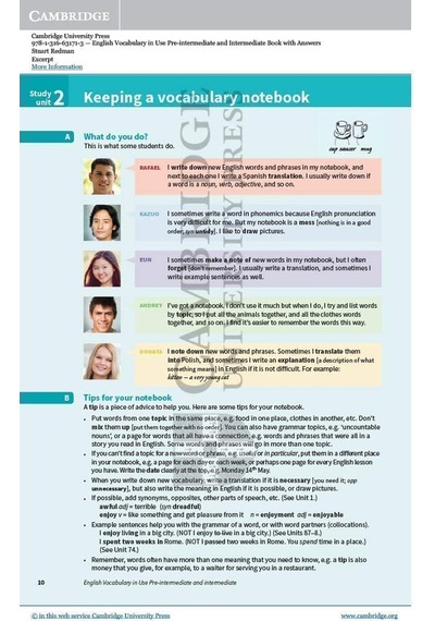 English Vocabulary İn Use Pre-ıntermediate And Intermediate Book With Answers: Vocabulary Reference And Practice