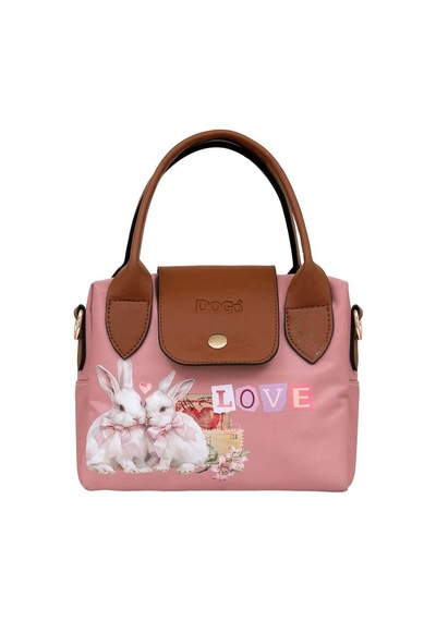 Dogo Kadın Vegan Bej Medium El Çantası - Bunny Love Tasarım Multicolor