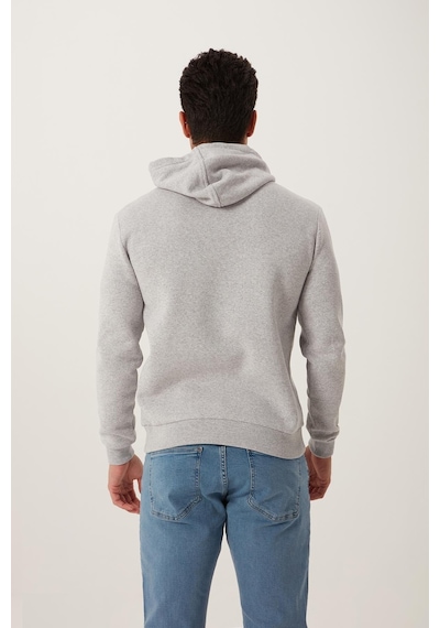 Polostate Erkek İskelet Nakışlı 3 İplik Sweatshirt Gri
