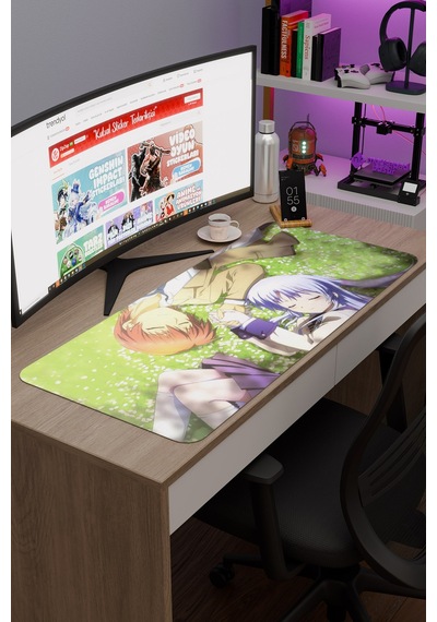 Angel Beat S Anime V5 - 90x40 Xxl Gaming Kauçuk Kaymaz Taban Mouse Pad Fare Altlığı