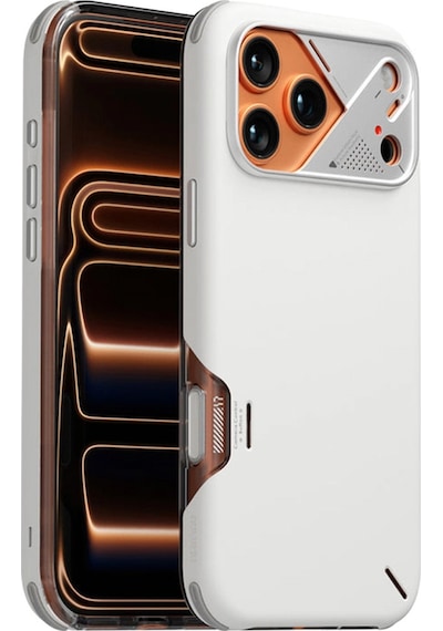 Apple Uyumlu iPhone 17 Pro Max A17 Slim Darbeye Dayanıklı Kamera Kontrol Kapaklı Magsafe Özellikli Kılıf Beyaz