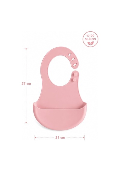 Bpa İçermeyen%100 Silikon Bebek Mama Önlüğü Kaydırmaz Cepli Bebek Önlüğü Pembe Çok Renkli