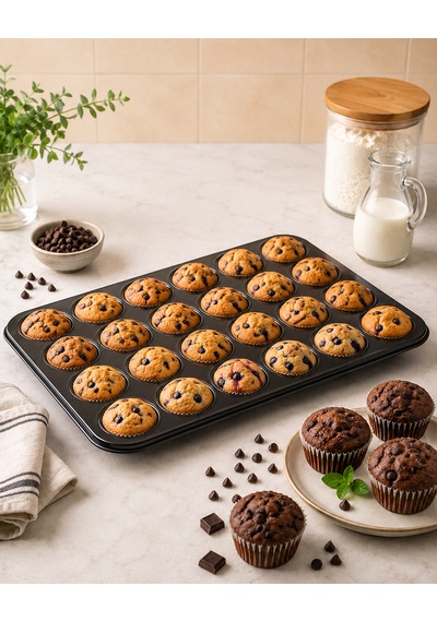 Fisko Muffin Kalıbı 24'lü Siyah
